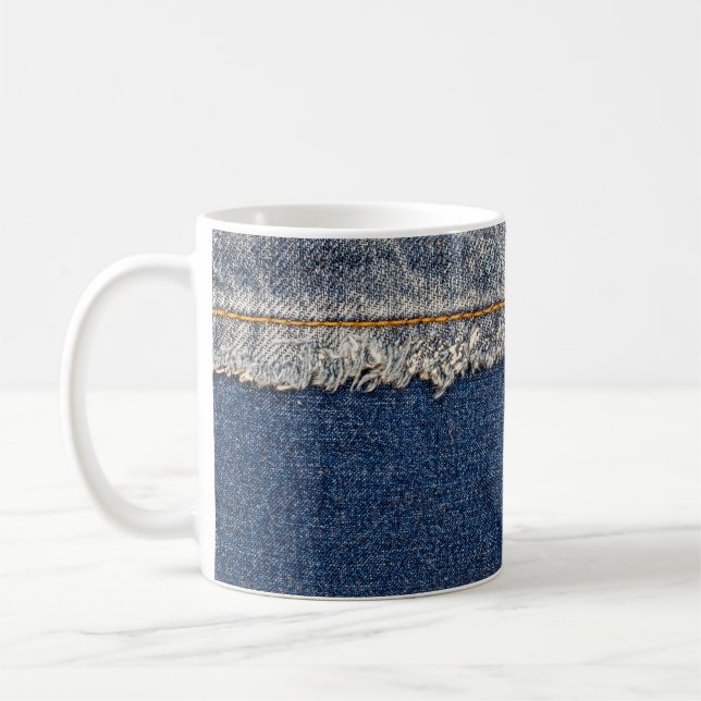 Caneca De Café Cortina Laranja, Patch Duplo De Denim. (Esquerda)