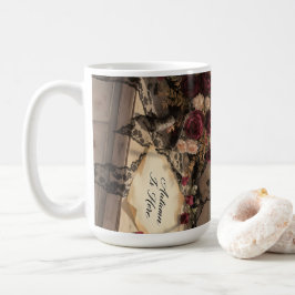 Caneca De Café Cortinas de renda para janela de outono vitoriano