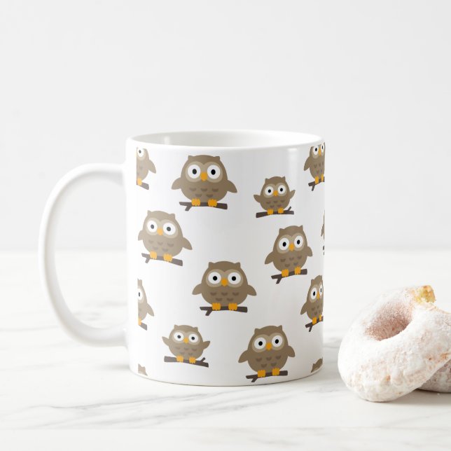 Caneca De Café Coruja (Com Donut)
