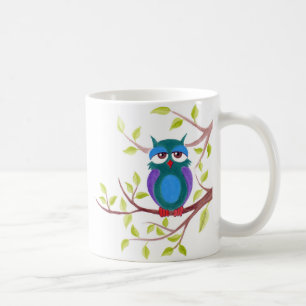 Caneca De Café Coruja adormecida em um desenho de árvore