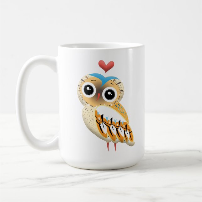 Caneca De Café Coruja Amarrada com Amor com um Bando (Esquerda)