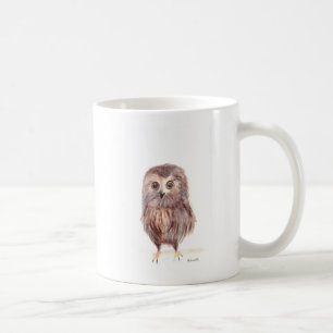 Caneca De Café Coruja arborizada com aquarela animal fauna selvag