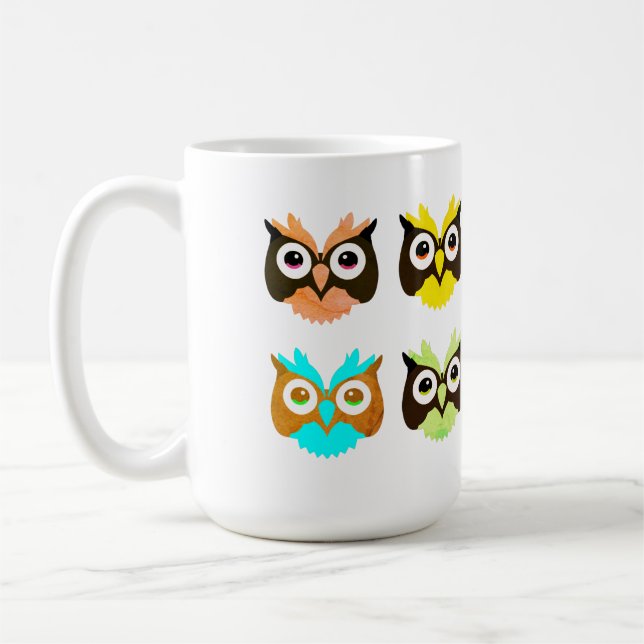 Caneca De Café coruja, ave, natureza (Esquerda)