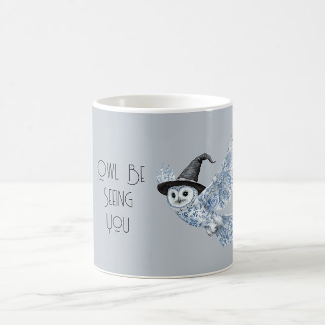 Caneca De Café Coruja Azul Vai Te Ver Halloween (Centro)