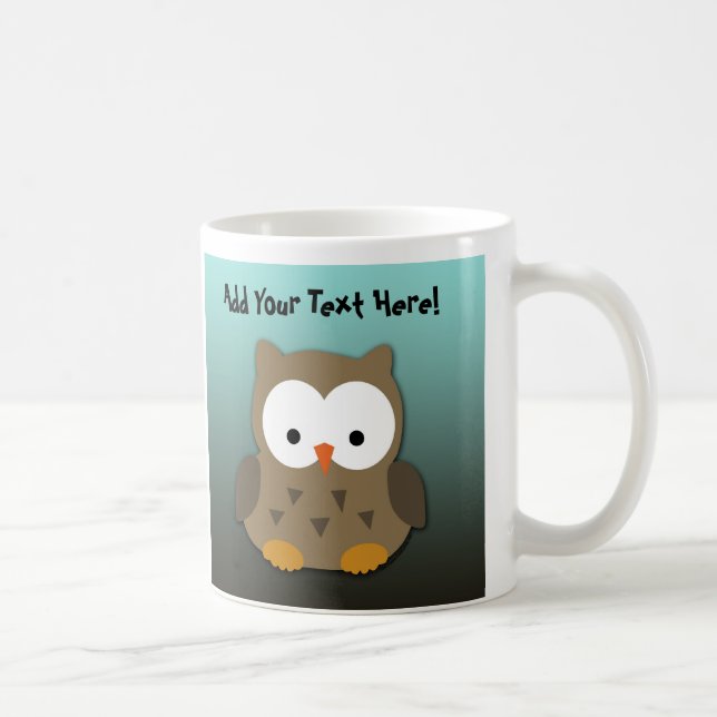 Caneca De Café Coruja bonito do bebê personalizada (Direita)