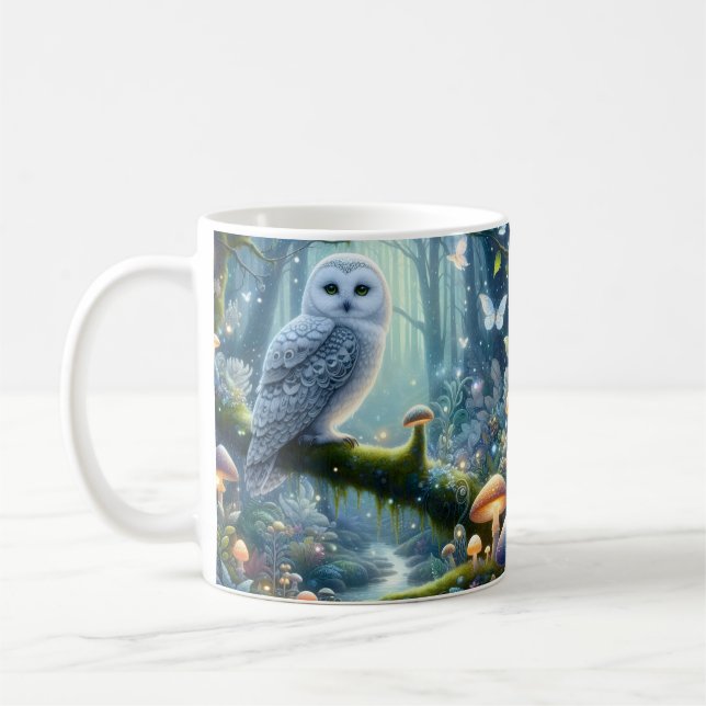 Caneca De Café Coruja branca mágica (Esquerda)