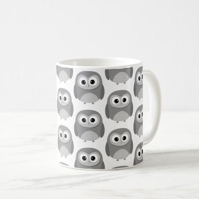 Caneca De Café Coruja-branca-negra (Frente Esquerda)
