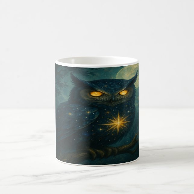 Caneca De Café Coruja Celestial da Noite (Centro)