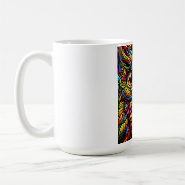 Caneca De Café Coruja Colorida (Esquerda)