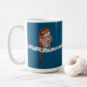 Caneca De Café Coruja-coroa-coroa-coroa em Knit com Boné-cãozin