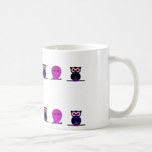 Caneca De Café Coruja, coruja de desenho animado (Direita)