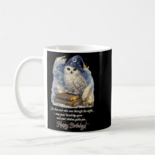 Caneca De Café Coruja da Neve Feliz Aniversário Com Sabedoria E C