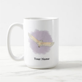 Caneca De Café Coruja-das-igrejas Personalizada com Fundo Roxo
