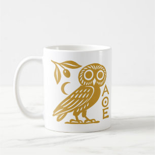 Caneca De Café Coruja de Atena Moeda Ateniense Símbolo Grego Anti