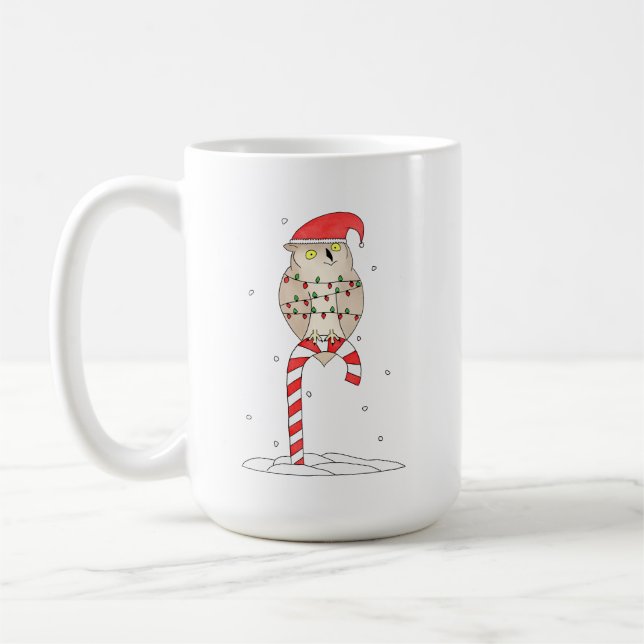 Caneca De Café Coruja de Natal (Esquerda)