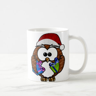 Caneca De Café Coruja de Natal Bonita