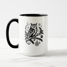 Caneca de Café Coruja de Natal Festiva