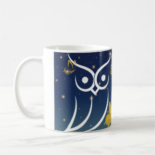 Caneca De Café Coruja e Borboletas