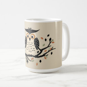 Caneca De Café Coruja em um Galho