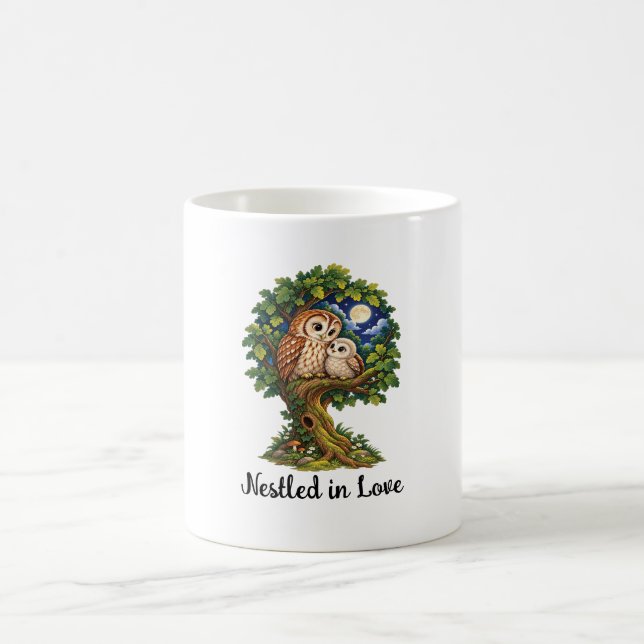 Caneca De Café Coruja Encantada sob o Luar (Centro)