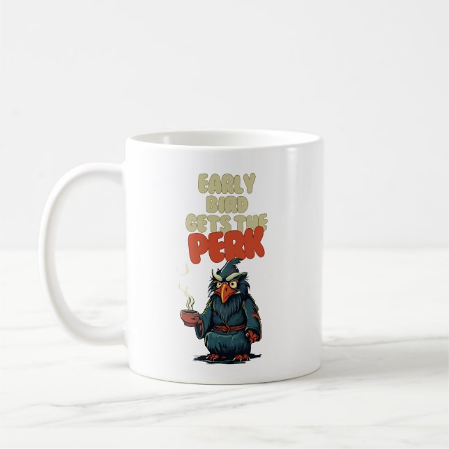 Caneca De Café Coruja Engraçada Segurando Café Mug (Esquerda)