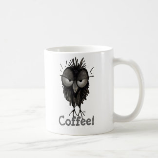 Caneca De Café Coruja mal-humorada bonito e engraçada feita sob