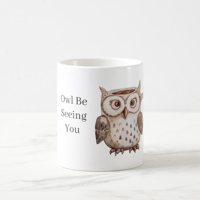 Caneca De Café Coruja Marrom Vai Te Ver (Centro)