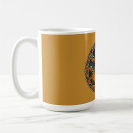 Caneca De Café Coruja Mística Árabe Crescente Lua Arte do Deserto