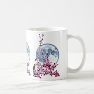 Caneca De Café Coruja na Árvore de Ameixa