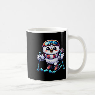 Caneca De Café Coruja nevando esquiando coruja fofa esquiadora 