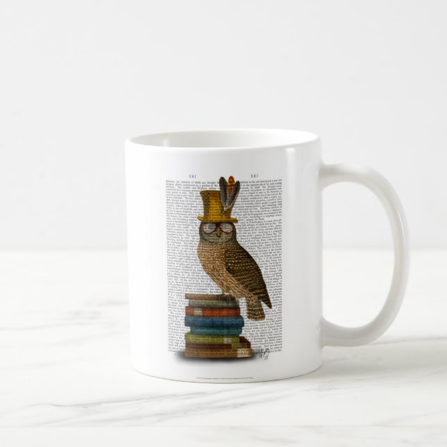 Caneca De Café Coruja Nos Livros (Direita)