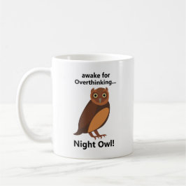 Caneca De Café Coruja Noturna Pensativa Divertida