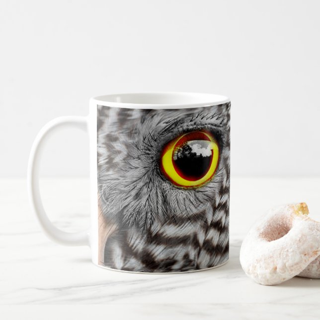 Caneca De Café Coruja-Pássaro-Coruja Coffee Mug, Taça (Com Donut)