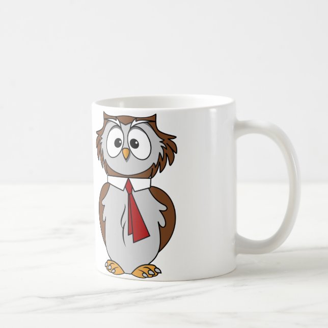Caneca De Café Coruja - Pau Branco Clássico (Direita)