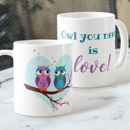 Caneca De Café Coruja que você precisa é amor Cartoon Bonito