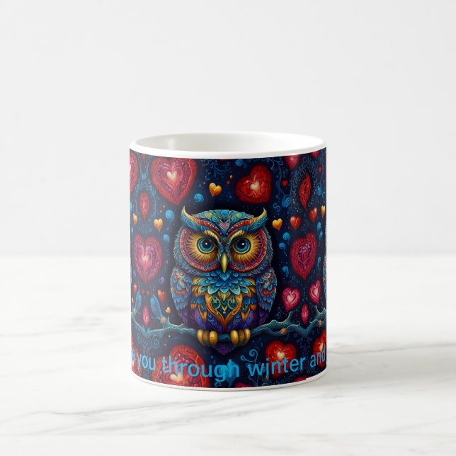 Caneca De Café Coruja sempre ama você (Centro)
