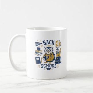 Caneca De Café Coruja Vintage Estética de Volta às Aulas