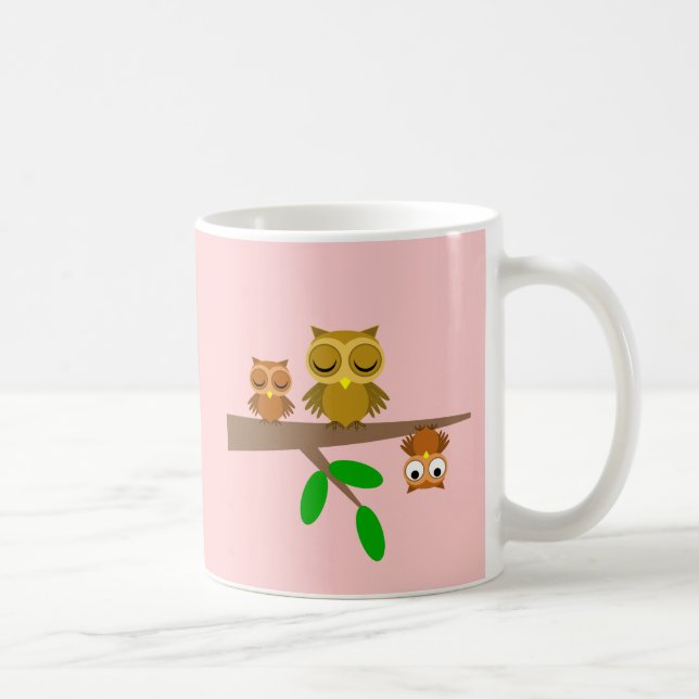 Caneca De Café corujas bonitas e engraçadas (Direita)