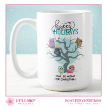 Corujas de Inverno Natal Personalizado