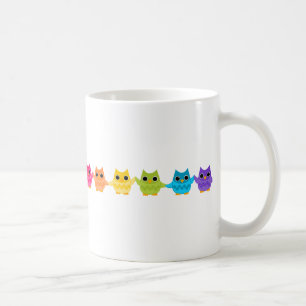 Caneca De Café Corujas do arco-íris