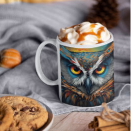 Caneca De Café Corujas Psicodélicas versão 23