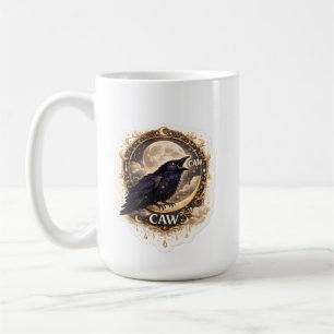 Caneca De Café Corvo Celestial Lua Noite Gótica Vibes da Natureza