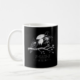 Caneca De Café Corvo de F-Caw-F do Dia das Bruxas F-Caw-F