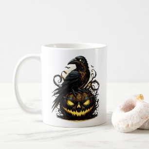Caneca de Café Corvo de Halloween
