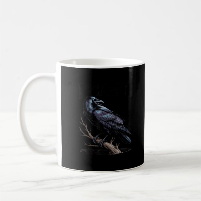 Caneca De Café Corvo, F-Caw-F Pássaro Engraçado Citação Engraçada (Esquerda)