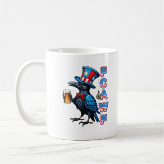 Caneca De Café Corvo, F-Caw-F Pássaro Engraçado Criativo Casual