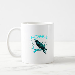 Caneca De Café Corvo F-Caw-F Pássaro Engraçado Retro