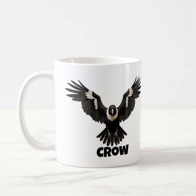 Caneca De Café Corvo-pinto com asas abertas (Esquerda)