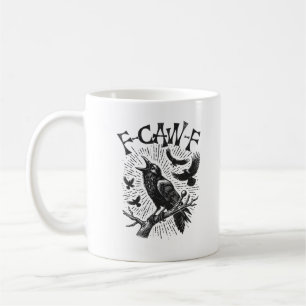 Caneca De Café Corvo Vintage Engraçado F-Caw-F