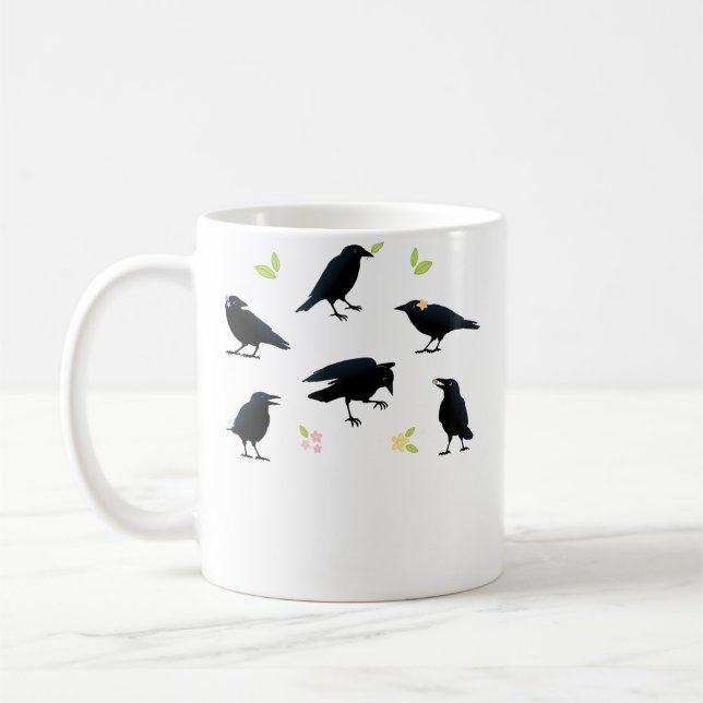 Caneca De Café Corvos Brincalhões (Esquerda)